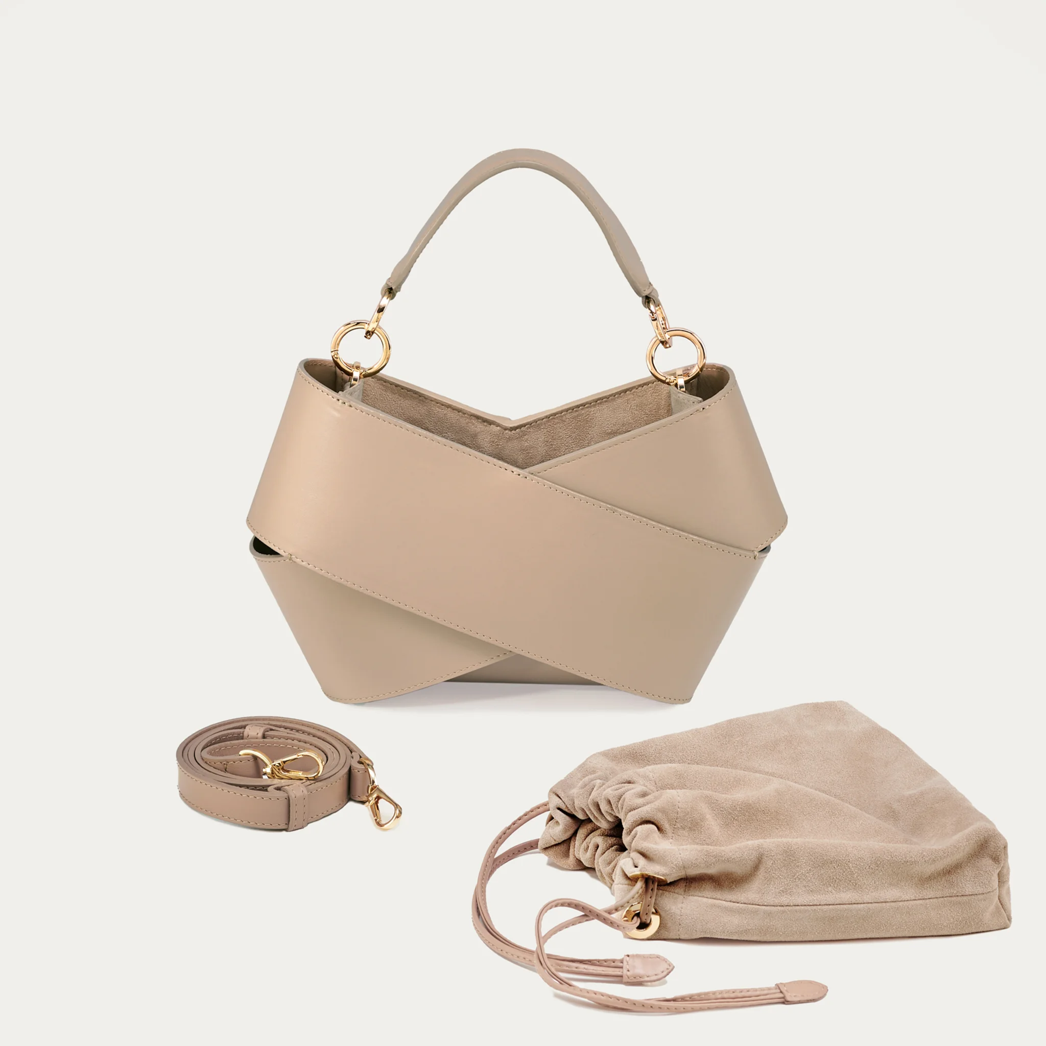 Miss V | Taupe - Leinwandtasche