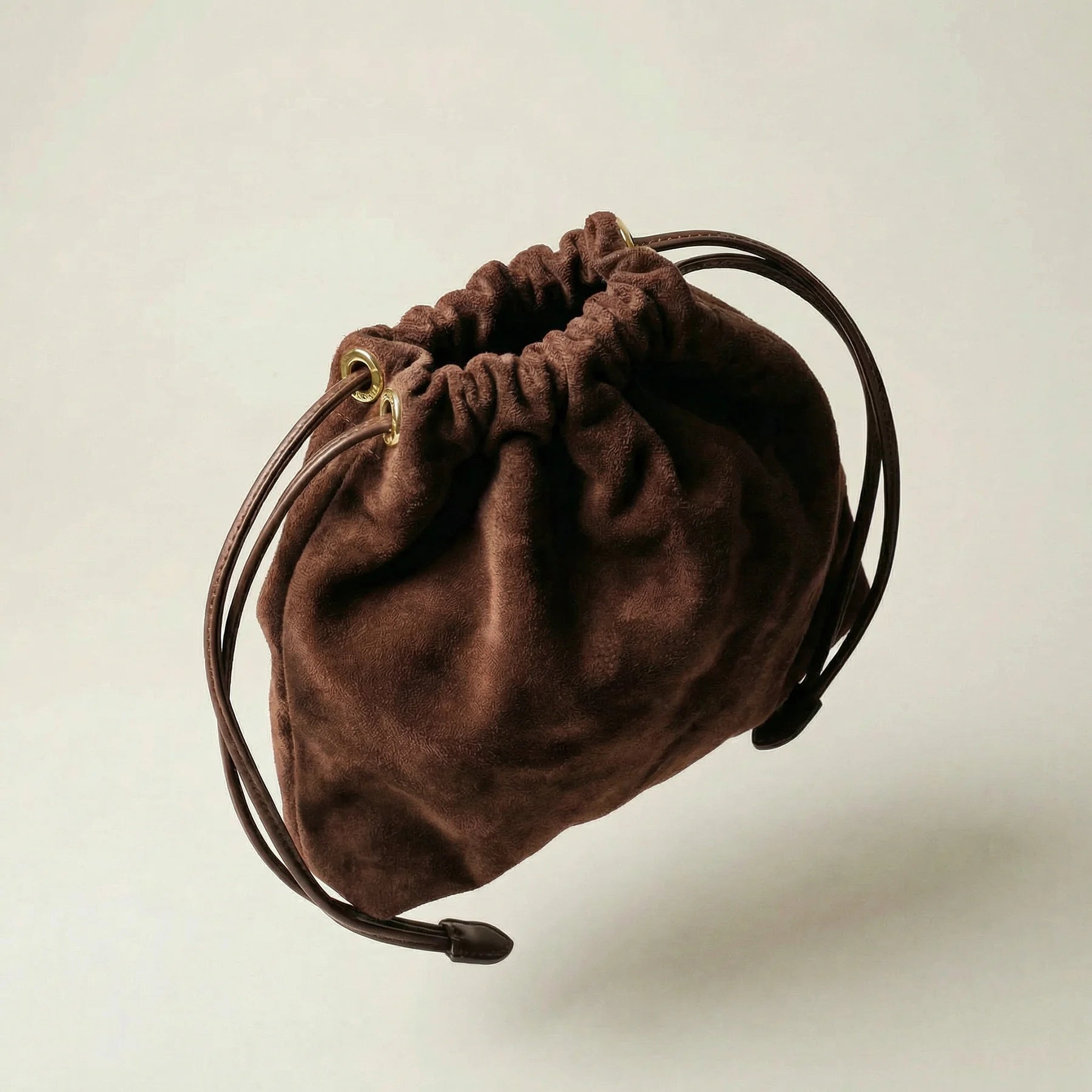 DRAWSTRING POUCH FOR PANNA No.5 | suede - black - shipping in 2 days -2