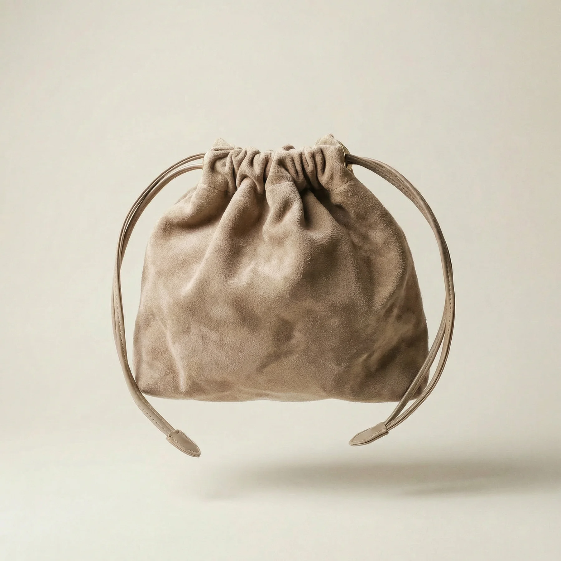 DRAWSTRING POUCH FOR PANNA No.5 | suede - black - shipping in 2 days -1