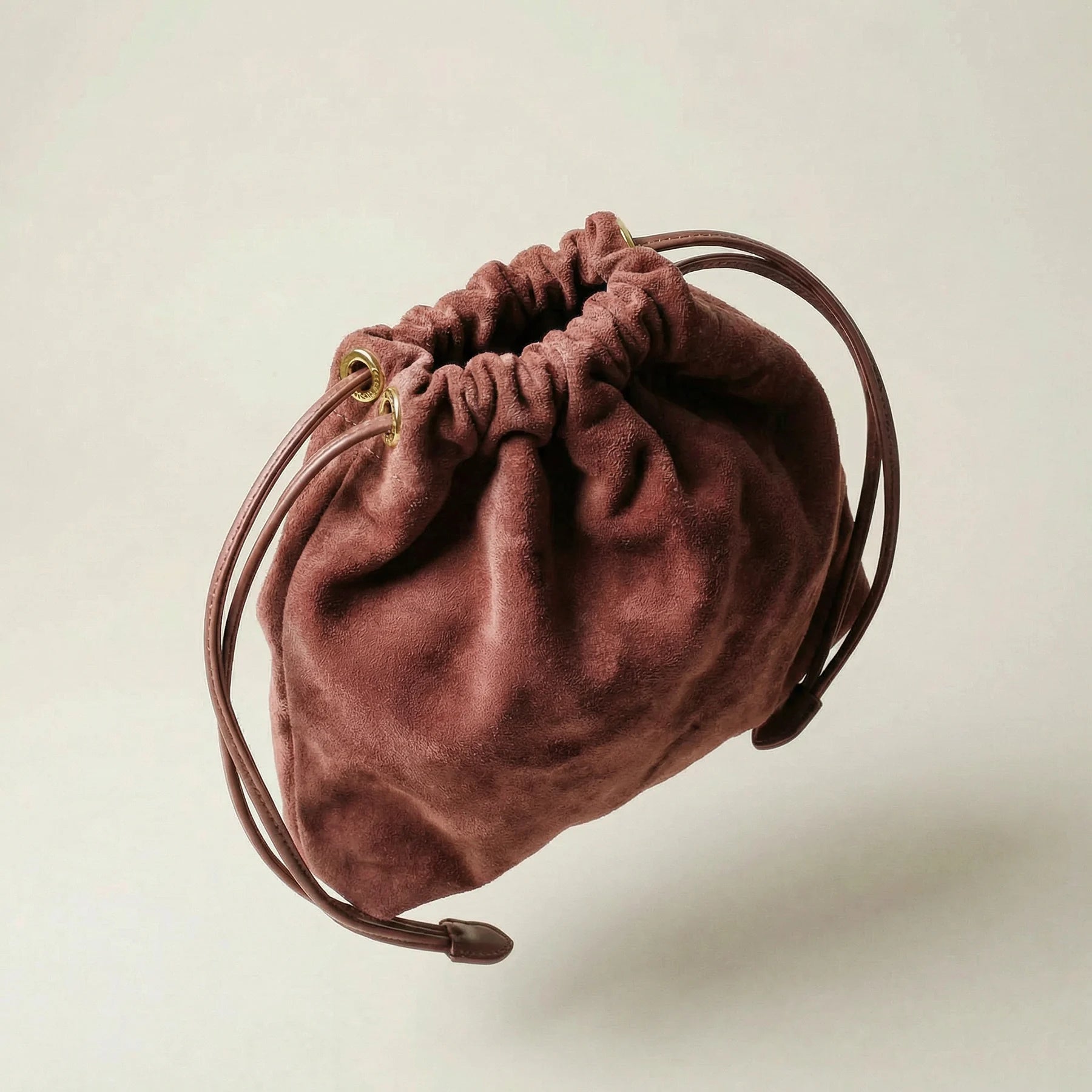 DRAWSTRING POUCH FOR PANNA No.5 | suede - black - shipping in 2 days -2