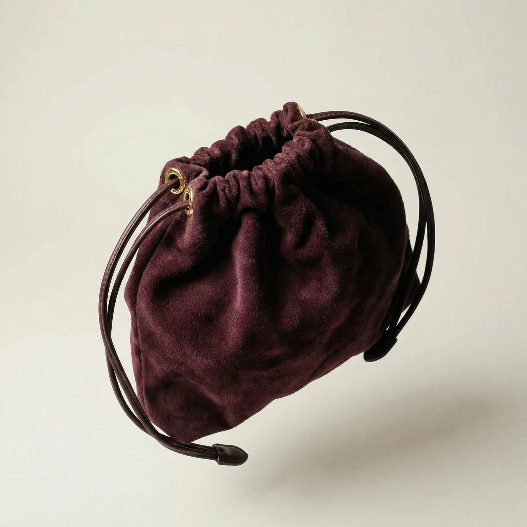DRAWSTRING POUCH FOR PANNA No.5 | suede - black - shipping in 2 days -2