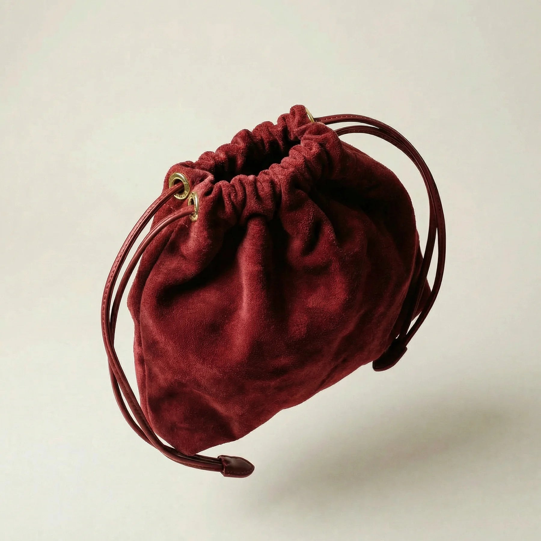 DRAWSTRING POUCH FOR PANNA No.5 | suede - black - shipping in 2 days -2