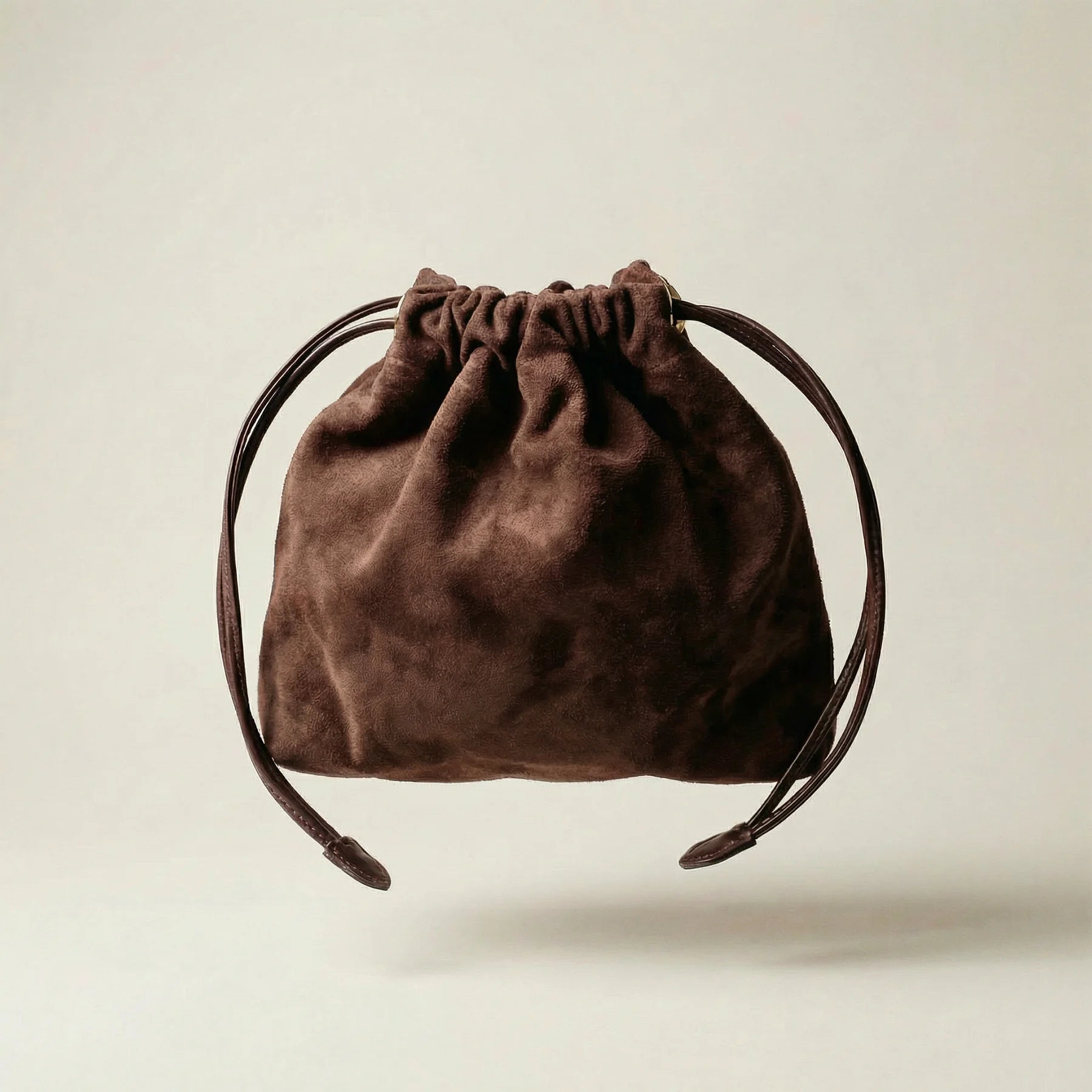 DRAWSTRING POUCH FOR PANNA No.5 | suede - black - shipping in 2 days -1