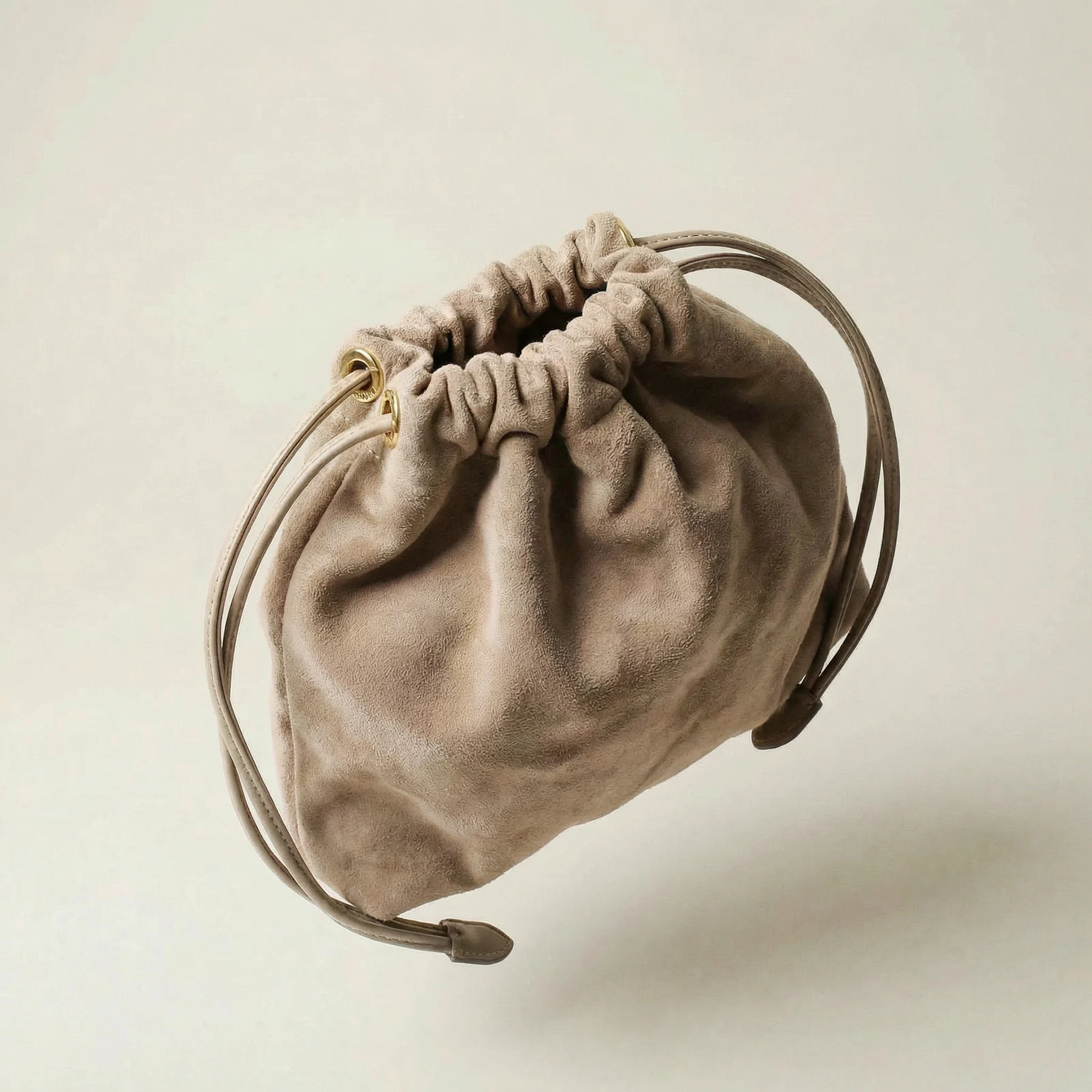 DRAWSTRING POUCH FOR PANNA No.5 | suede - black - shipping in 2 days -2