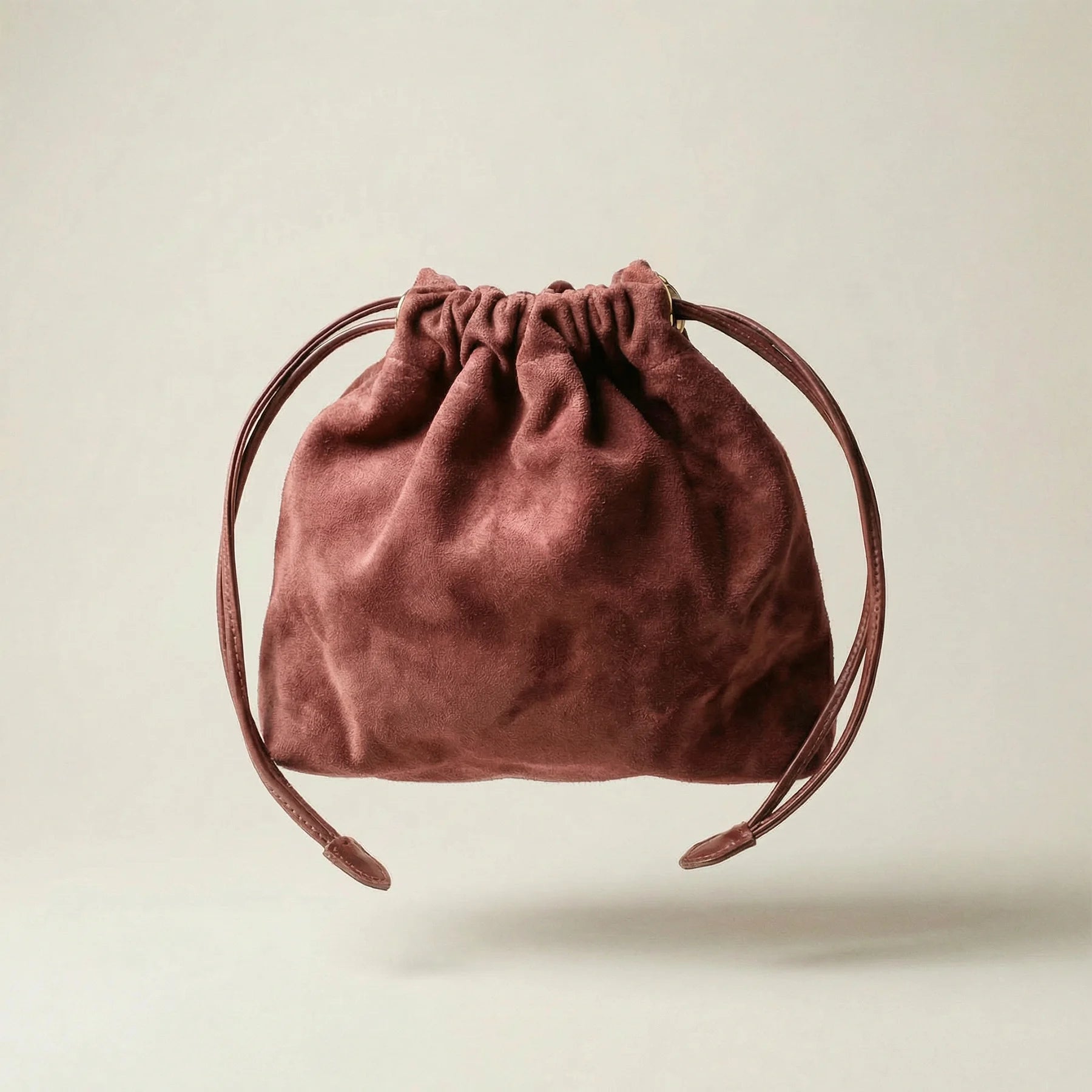 DRAWSTRING POUCH FOR PANNA No.5 | suede - black - shipping in 2 days -1