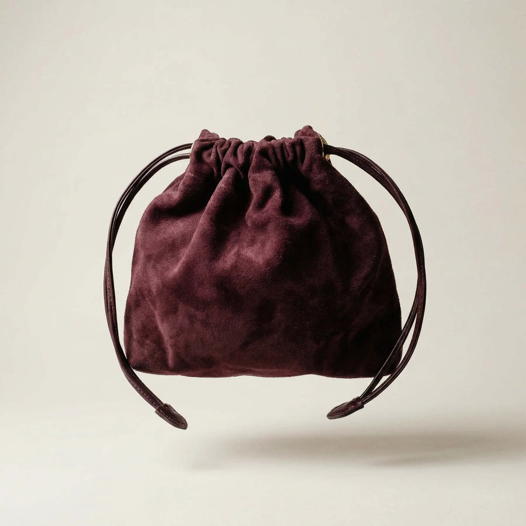 DRAWSTRING POUCH FOR PANNA No.5 | suede - black - shipping in 2 days -1